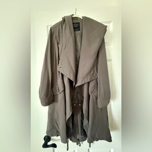 All Saints Taupe Asymmetrical Parka - 3 styles in one jacket